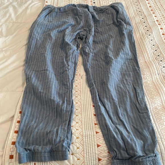 Patagonia, blue and white striped cotton pants size large - Picture 4 of 8